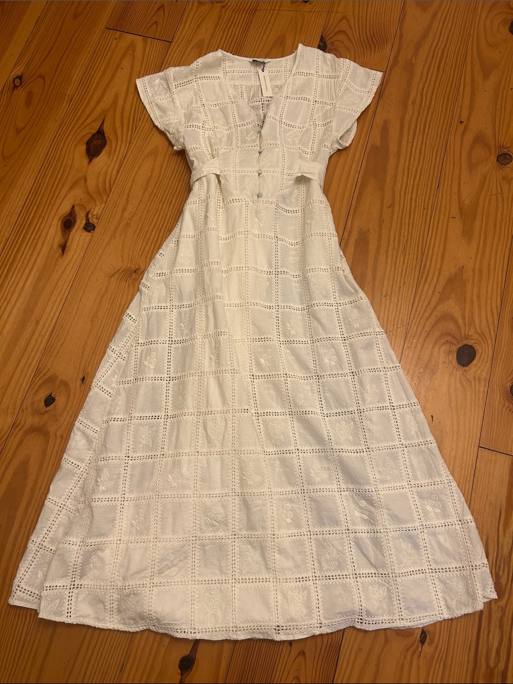 Banana Republic White Eyelet Maxi Dress